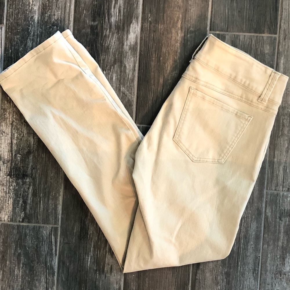 CAbi Straight Leg Tan Jeans